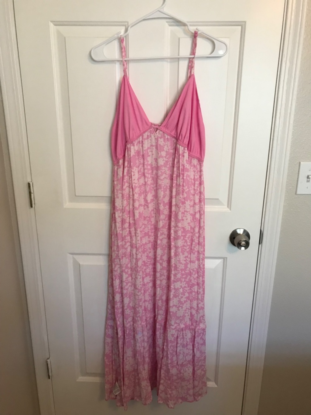 No Boundaries Gauze Sleeveless Tiered Floral Maxi Dress XXL (20) Pink Jubilee - Picture 8 of 9